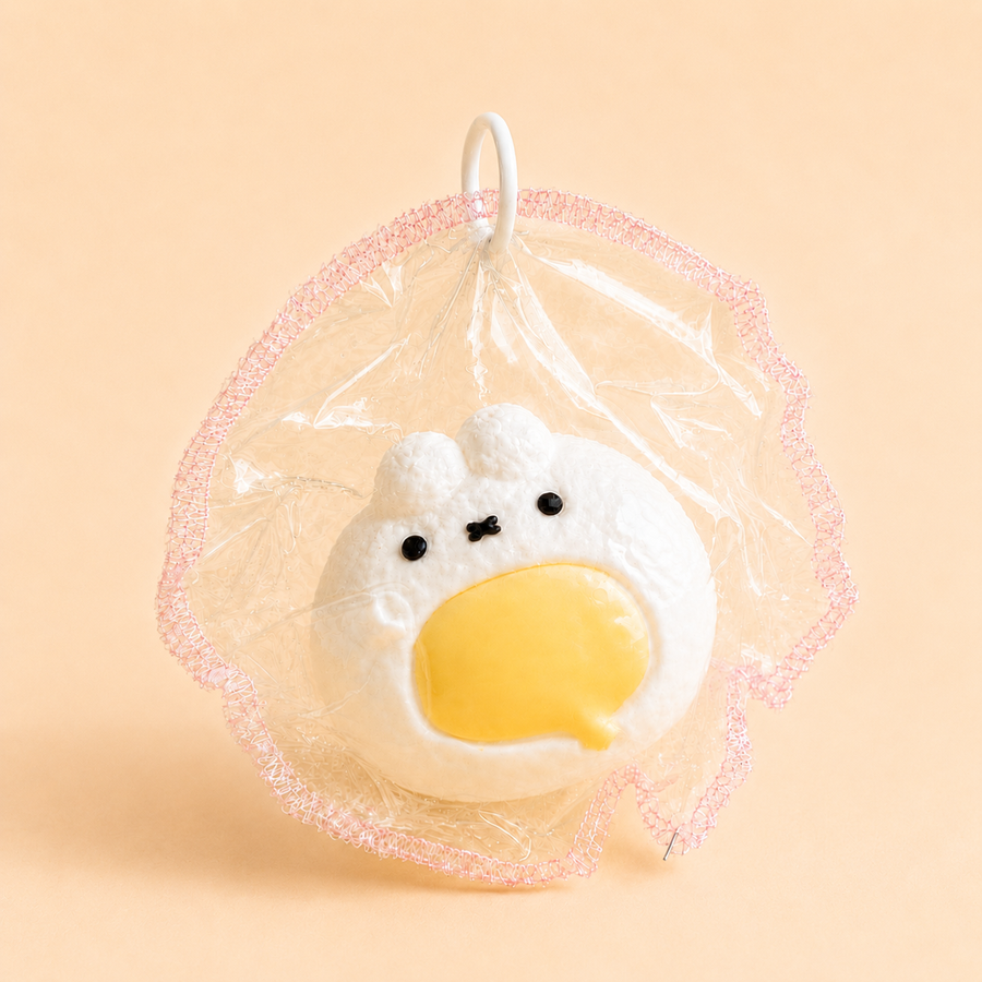 Creamy Taba Squishy Bag Charm - White Bunny